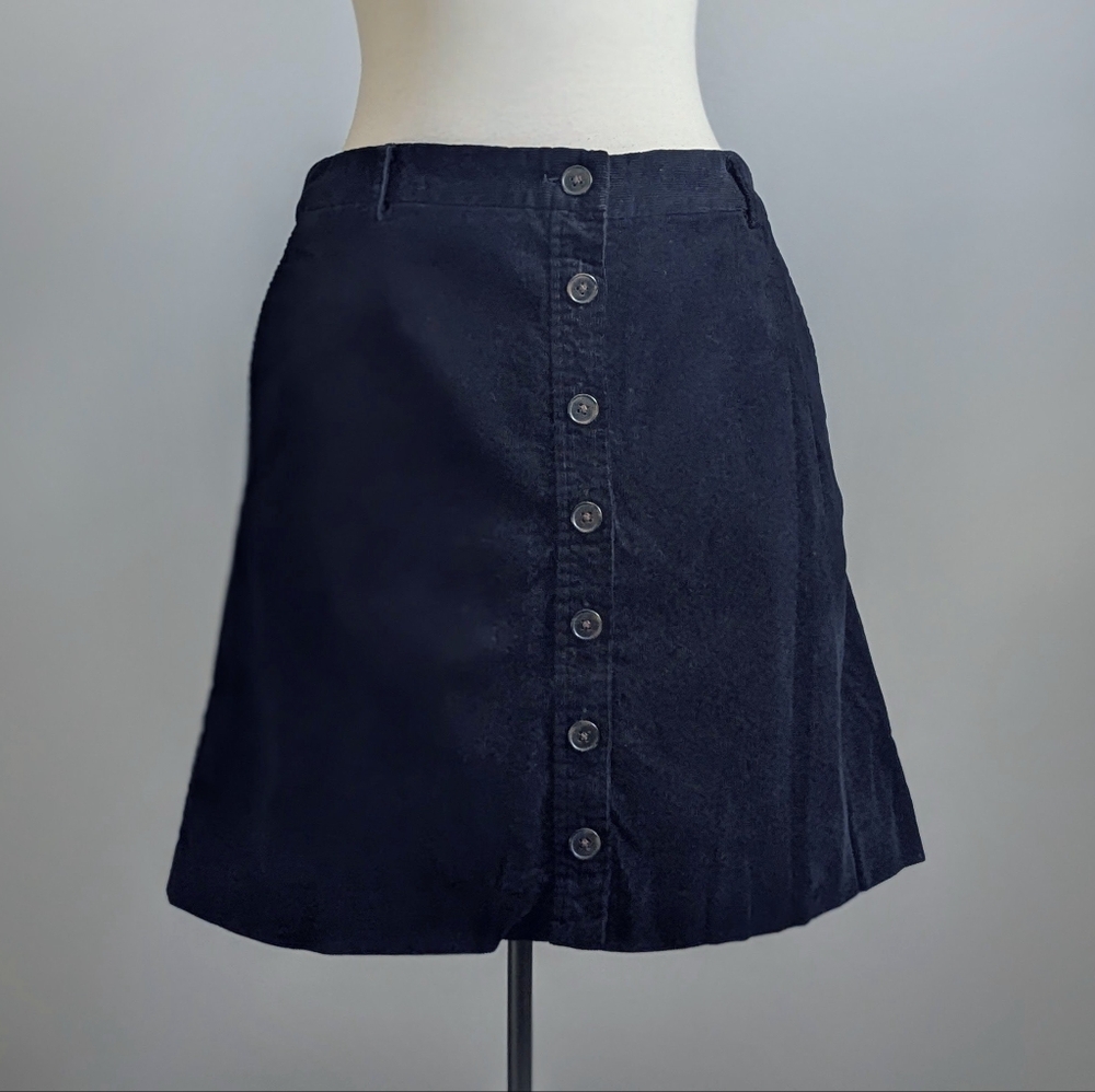 99% Cotton Corduroy Button A-Line Mini Skirt Collegiate 70s Autumn Witchy